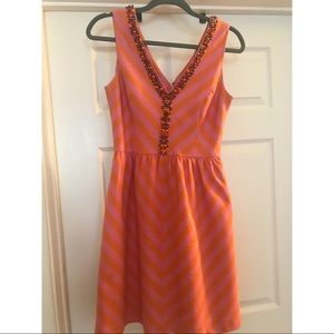Pink & Orange Chevron bearded Lilly Pulitzer dress